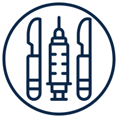 Symbol Chirurgie blau